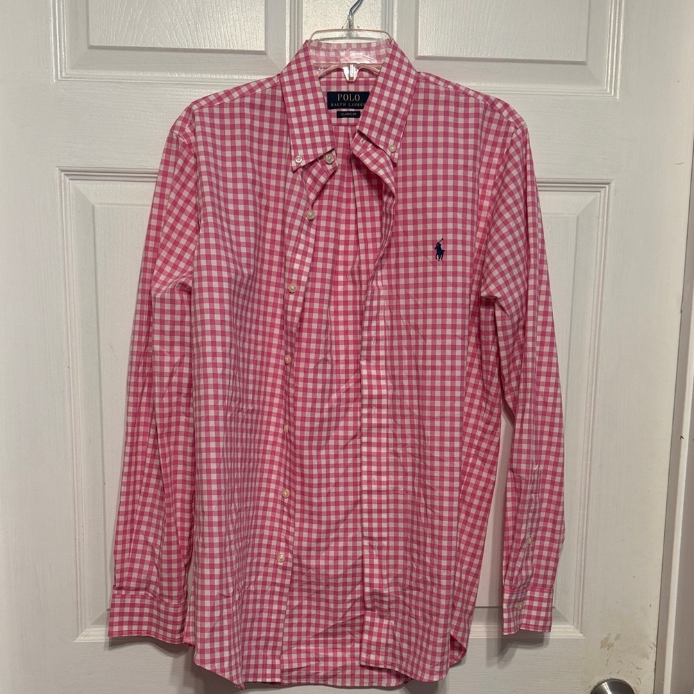 Polo by Ralph Lauren Men's Pink Checkered Shirt